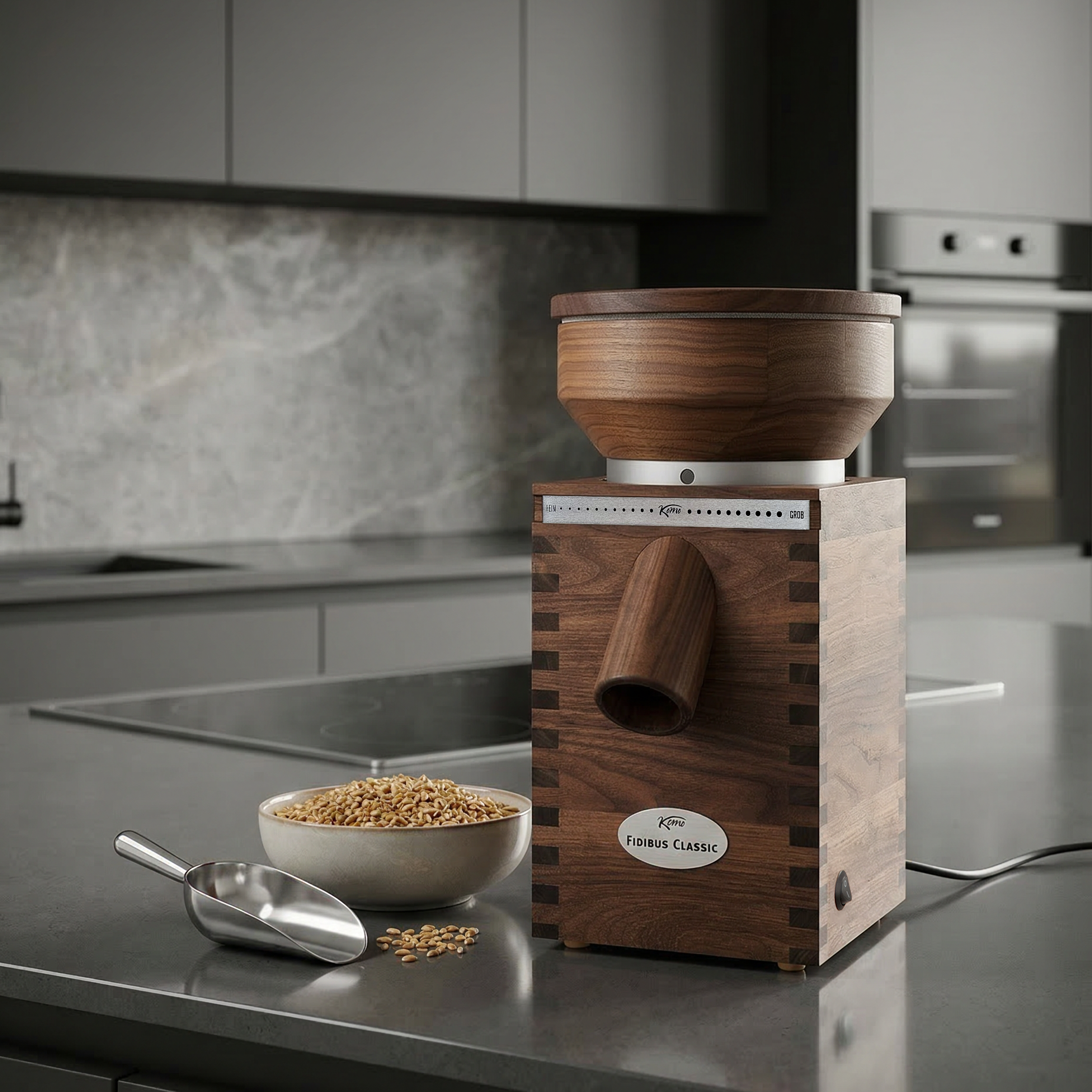 Grain mill Fidibus Classic black walnut