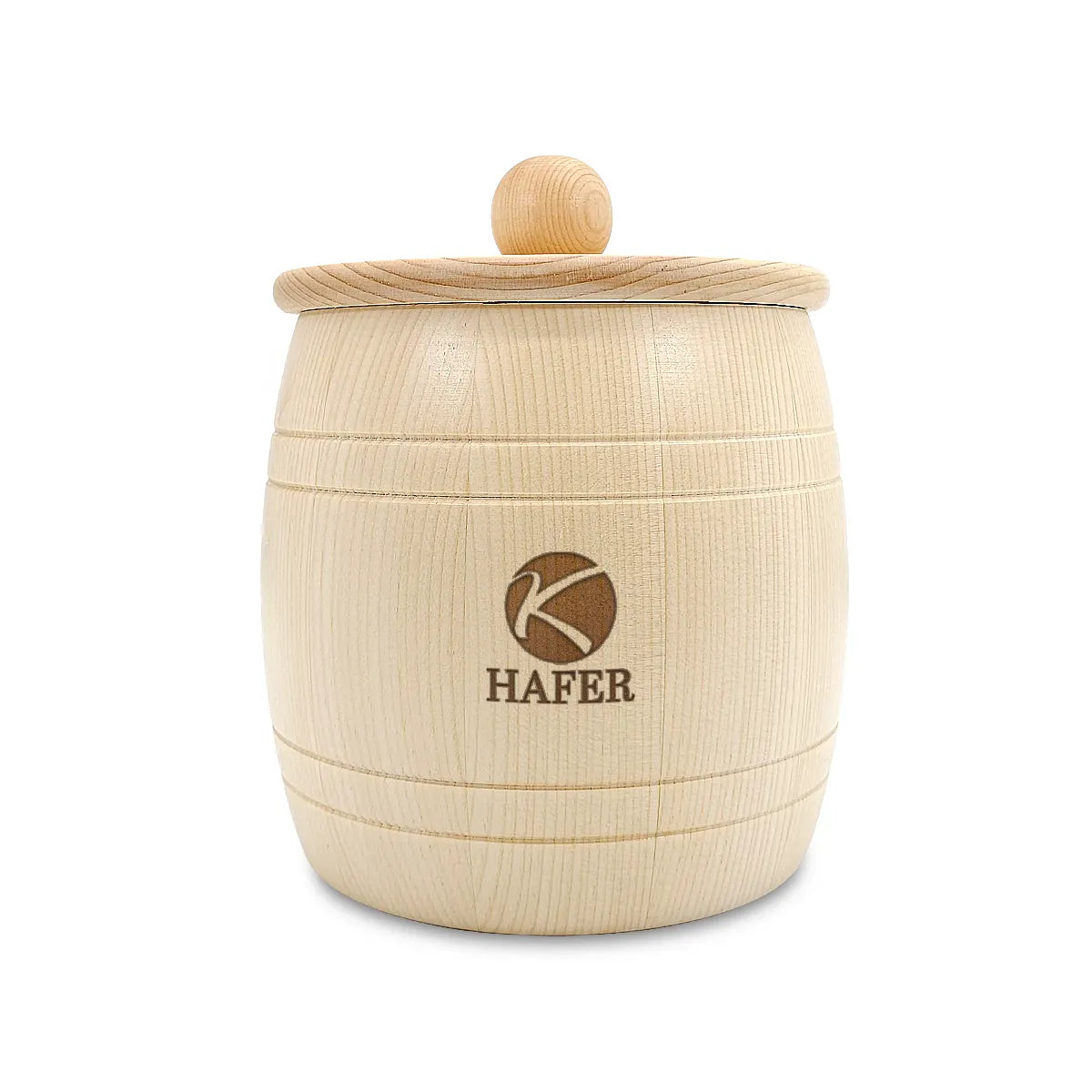 Wooden barrel with lid