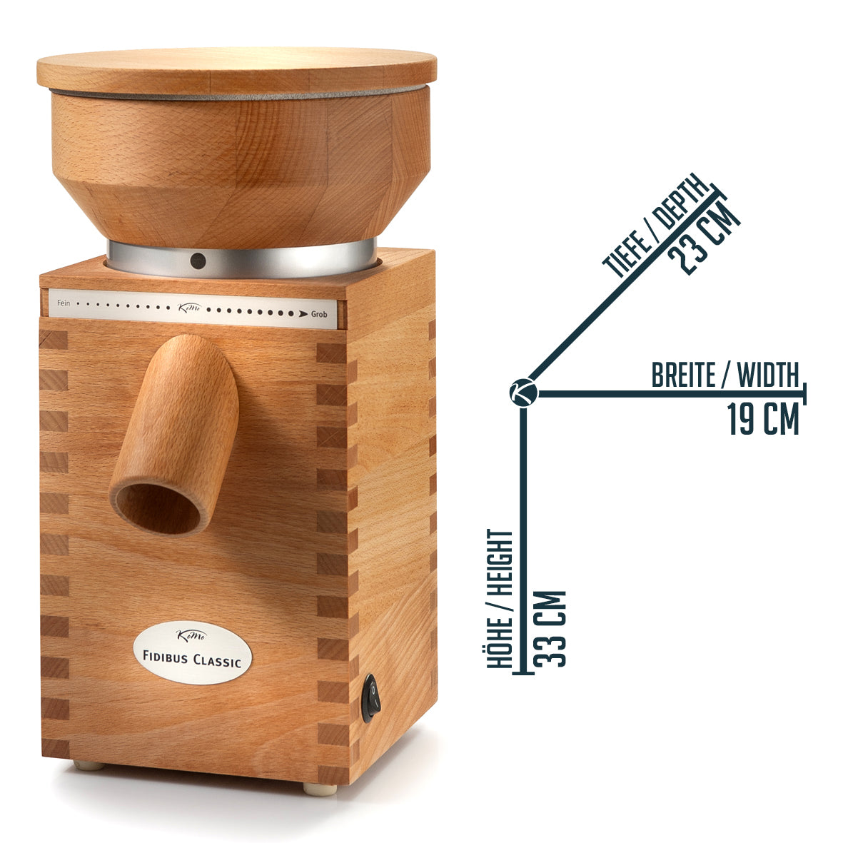 Fidibus Classic grain mill – KoMo - Mühlen.Flocker.Mixer
