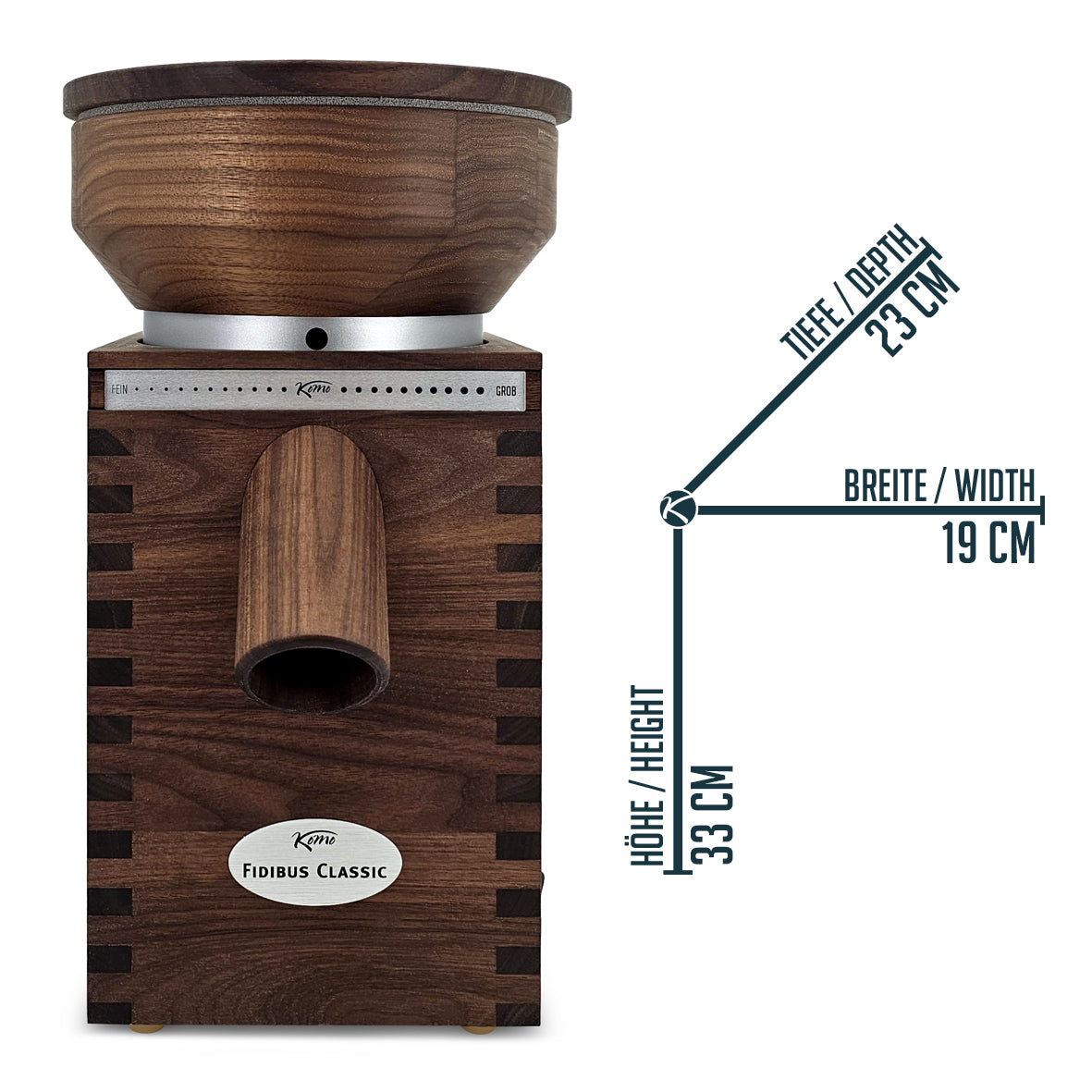 Grain mill Fidibus Classic black walnut