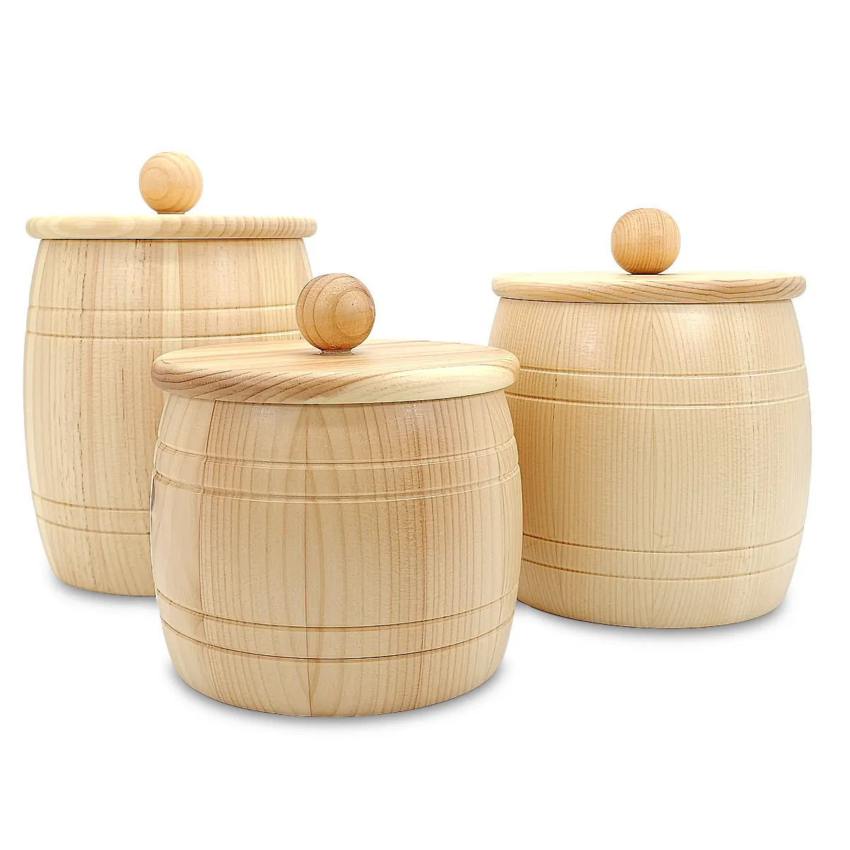 Wooden barrel with lid